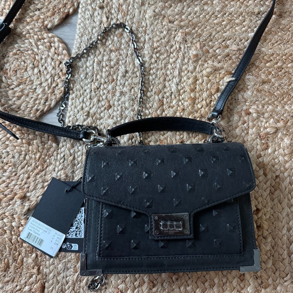 The Kooples Emily Small Bag in Black Stud-Effect Leather – NWT